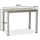 Стол обеденный SIGNAL DAMAR серый 80/60